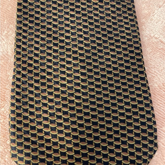 DKNY Black and Gold Patterned Tie - Picture 2 of 7